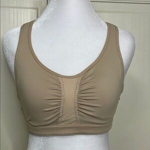 Athleta Women’s Racerback Shirred Active Wear Sports Bra Style903747 34C Beige